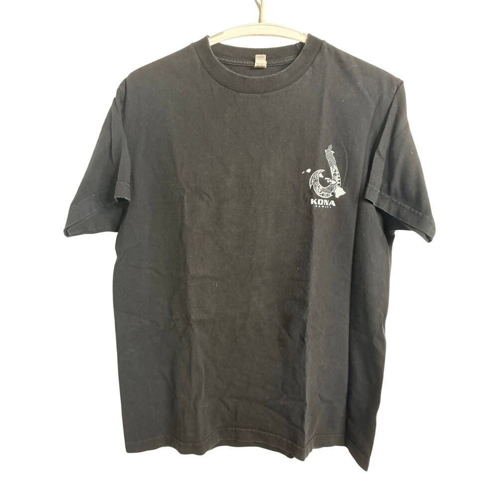 Kona Hawaii Alstyle Black Graphic T-Shirt Medium Unisex Cotton Beach Surfer